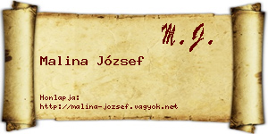 Malina József névjegykártya