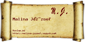 Malina József névjegykártya